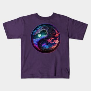 Night Sky Yin Yang Kids T-Shirt